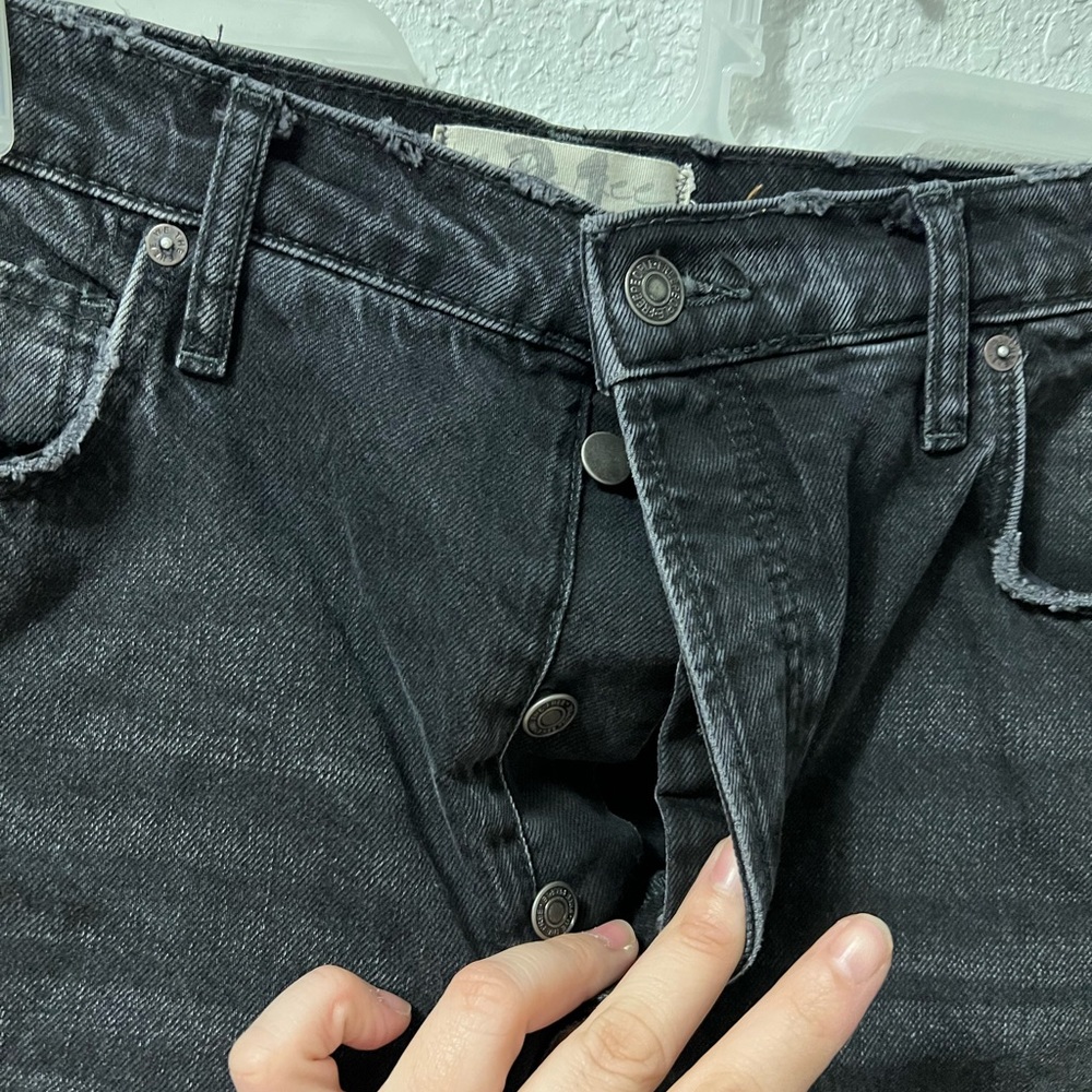 🎊 HP🎊Free People Baggy Tapered Boyfriend Jeans NWT in Obsidian Black - Picture 5 of 9